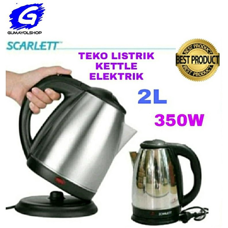 SCARLETT Teko Pemanas Air Otomatis 2L Teko Listrik Otomatis 2L 350W