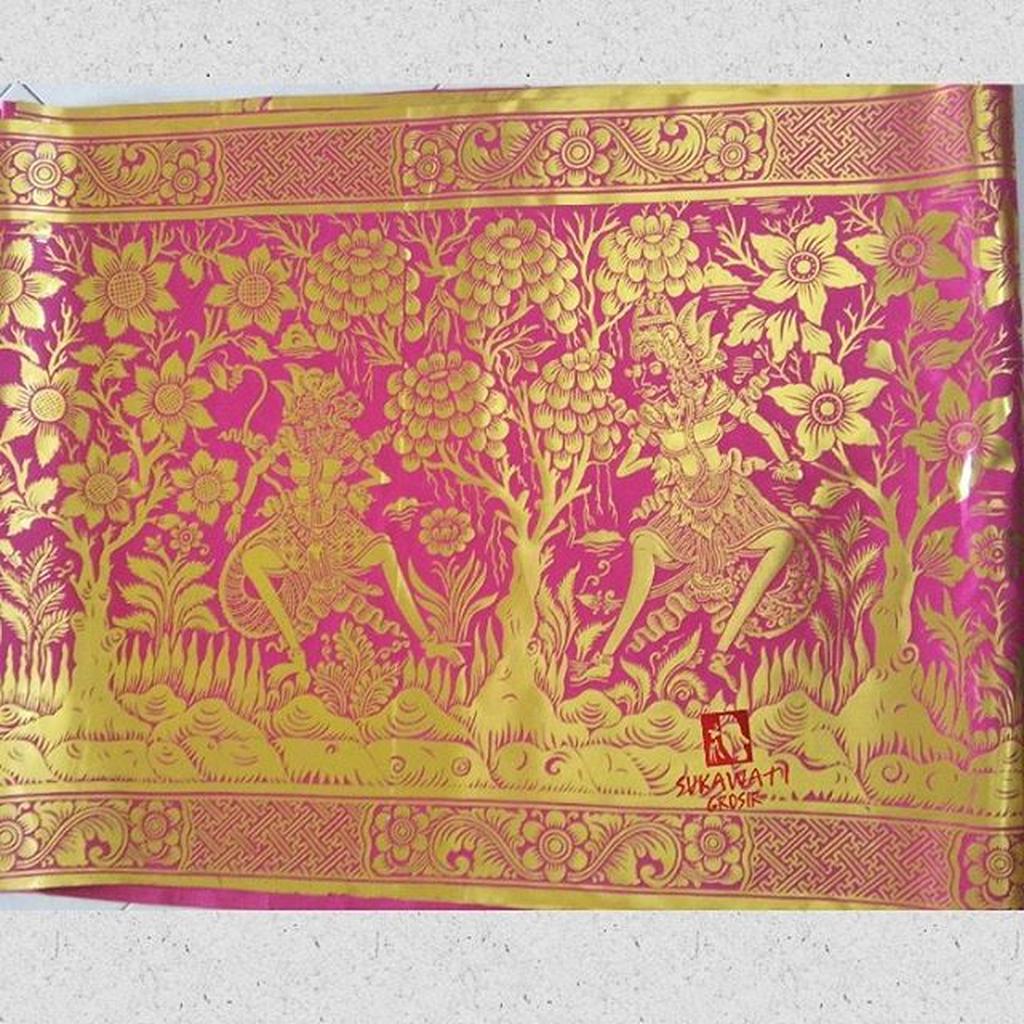Jual Kain Prada Bali Motif Wayang - Kain Dekorasi Bali Meteran | Shopee