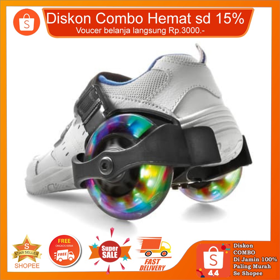 Jual Sepatu Sekolah Roda Flashing Roller ban empuk Karet PU roller ...
