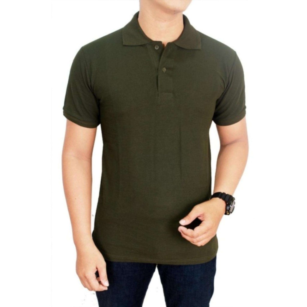 Jual POLO HIJAU ARMY POLO SHIRT PRIA / MEN / COWOK POLOS Shopee Indonesia