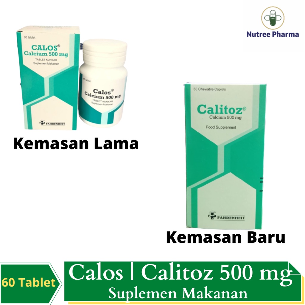 Jual ⚡MURAH & DIJAMIN ORI⚡ CALOS | CALITOZ CALCIUM TABLET 500 MG - ISI ...