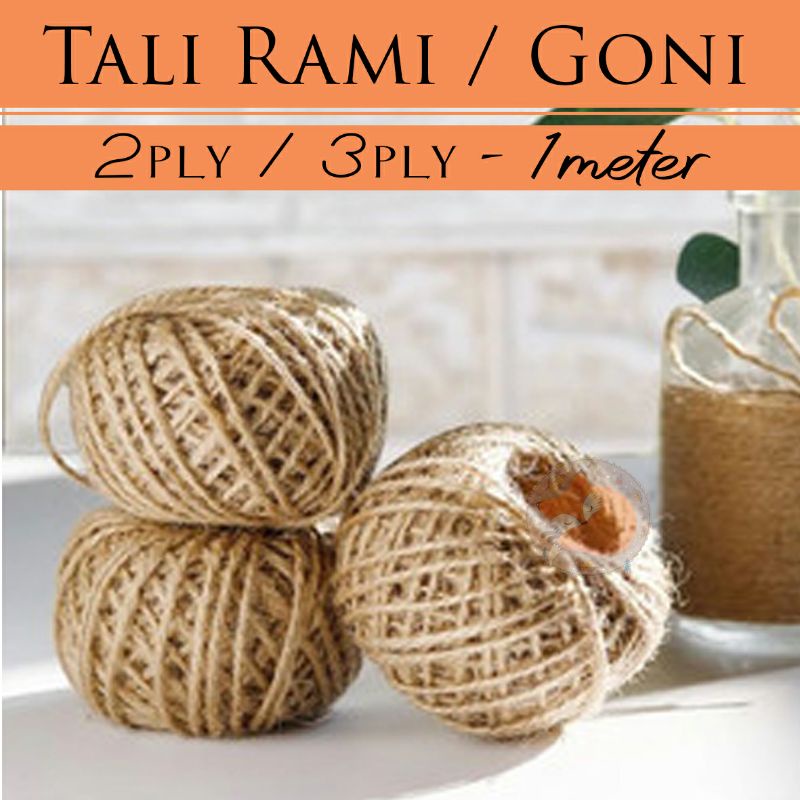 Jual Tali Rami Tali Goni 2ply 3ply 1meter | Shopee Indonesia