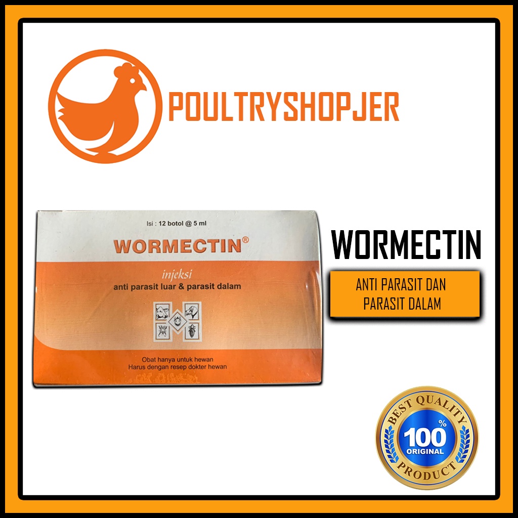 Jual WORMECTIN 5ml Obat Injeksi Anti Parasit dan Cacing isi 12 Botol ...
