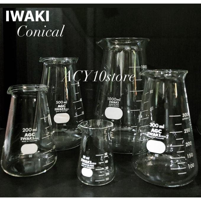 Jual Iwaki Beaker Glass Conical 500ml 1000ml Shopee Indonesia 5634