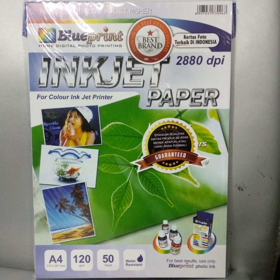 Jual Kertas Foto Inkjet Paper A4 120 gram Blueprint Photo Paper BP ...