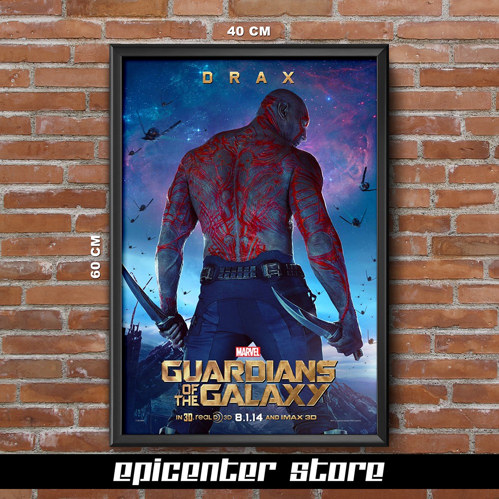 Jual Poster Film Guardians Of The Galaxy - Drax 40x60 + Frame | Shopee ...