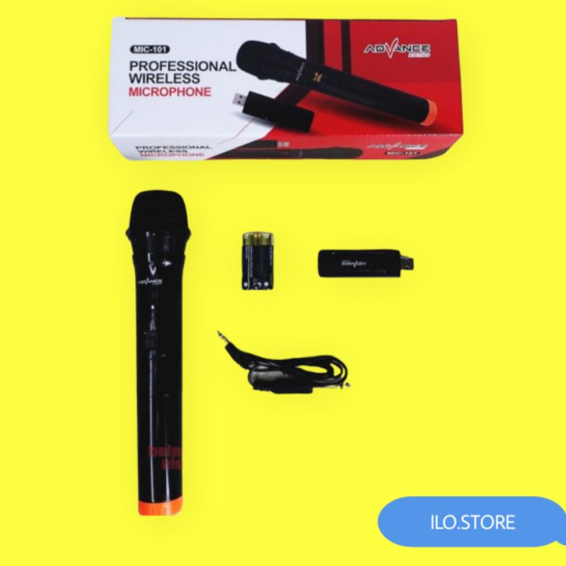 Jual MIC WIRELLES MIC TANPA KABEL MIC BLUETOOTH MIC ADVANCE 101 MIX TANPA KABEL MIX WIRELES MIC