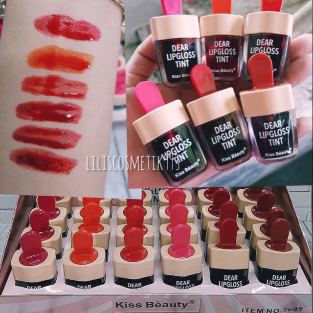 Jual LIP TINT KISS BEAUTY ICE CREAM DEAR/ SWEET 7695 PER 6PC Shopee Indonesia