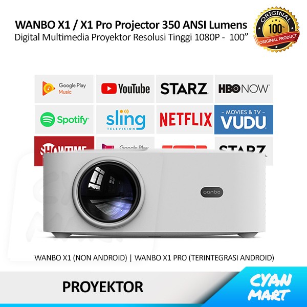 Jual Proyektor Mini Portable WANBO X1 / X1 Pro Smart Android Projector ...