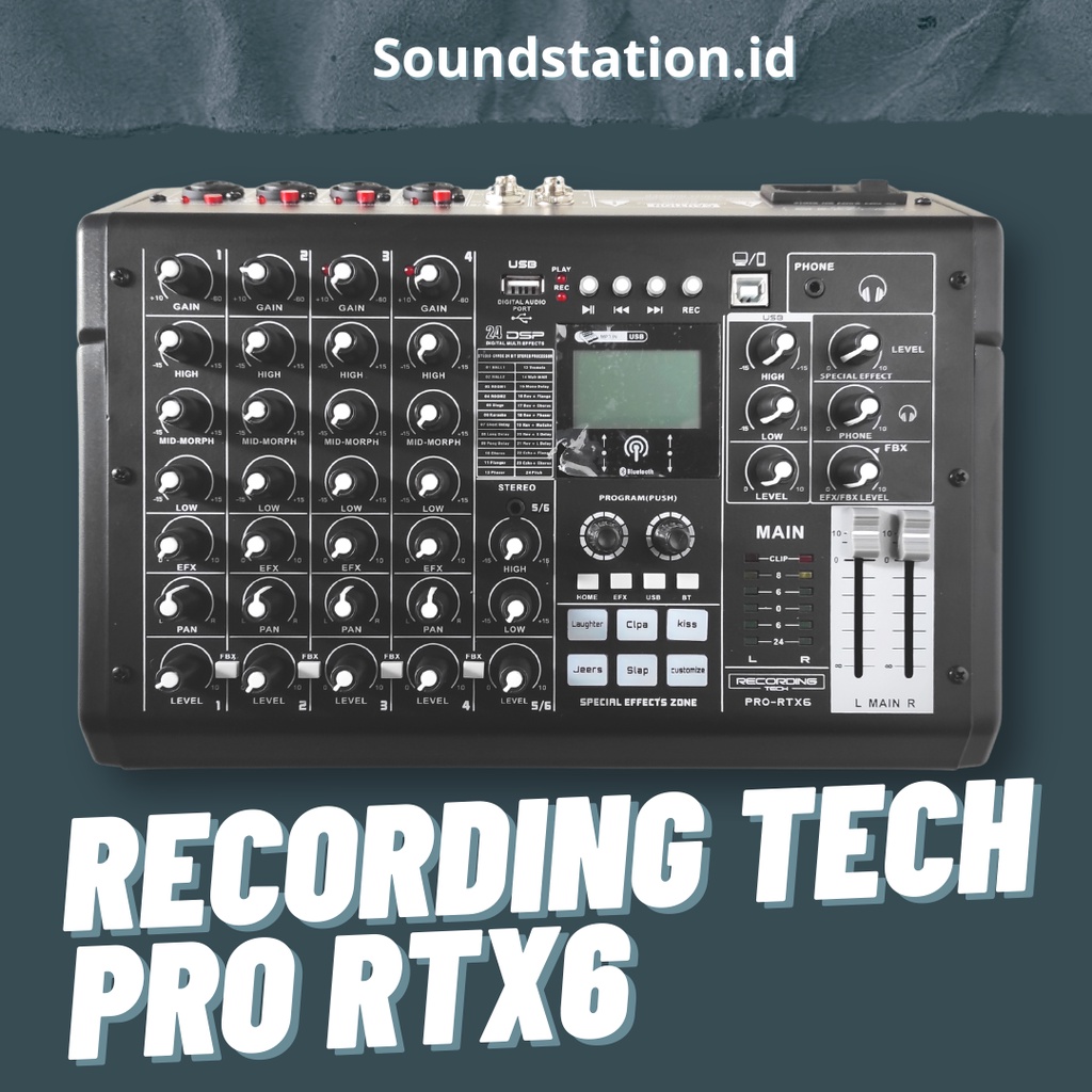 Jual Paket Podcast Recording 4 Orang Mixer Recording Tech Pro RTX6 Mic ...