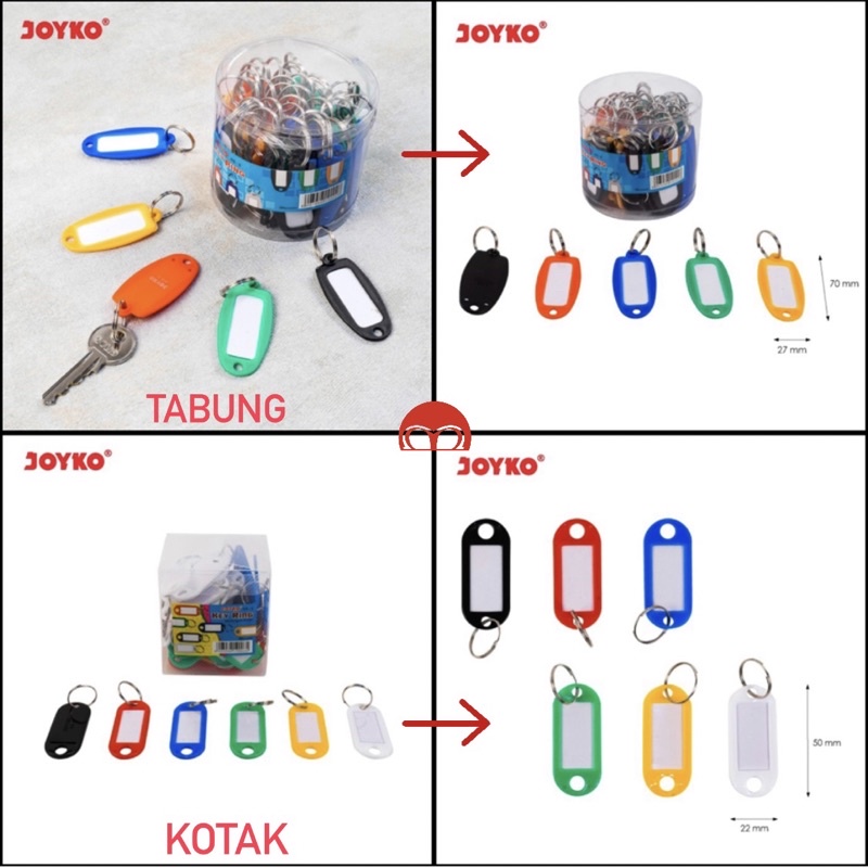 Jual 50 Pcs - Key Ring Kotak Tabung Gantungan Kunci Tulisan Konci Label ...