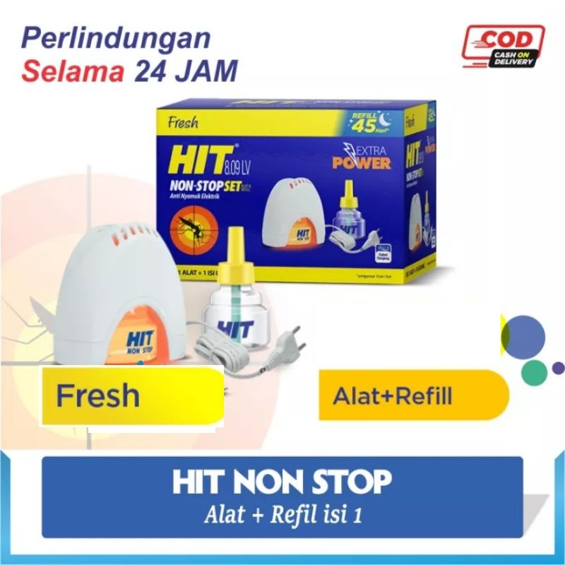 Jual Obat Nyamuk Hit Fresh Nonstop Set 1 Alat& 1 Isi Ulang-Hit Anti ...