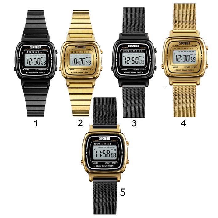 Jual SKMEI Watch 1252 Jam Tangan Digital Fashion Wanita Black Gold Shopee Indonesia