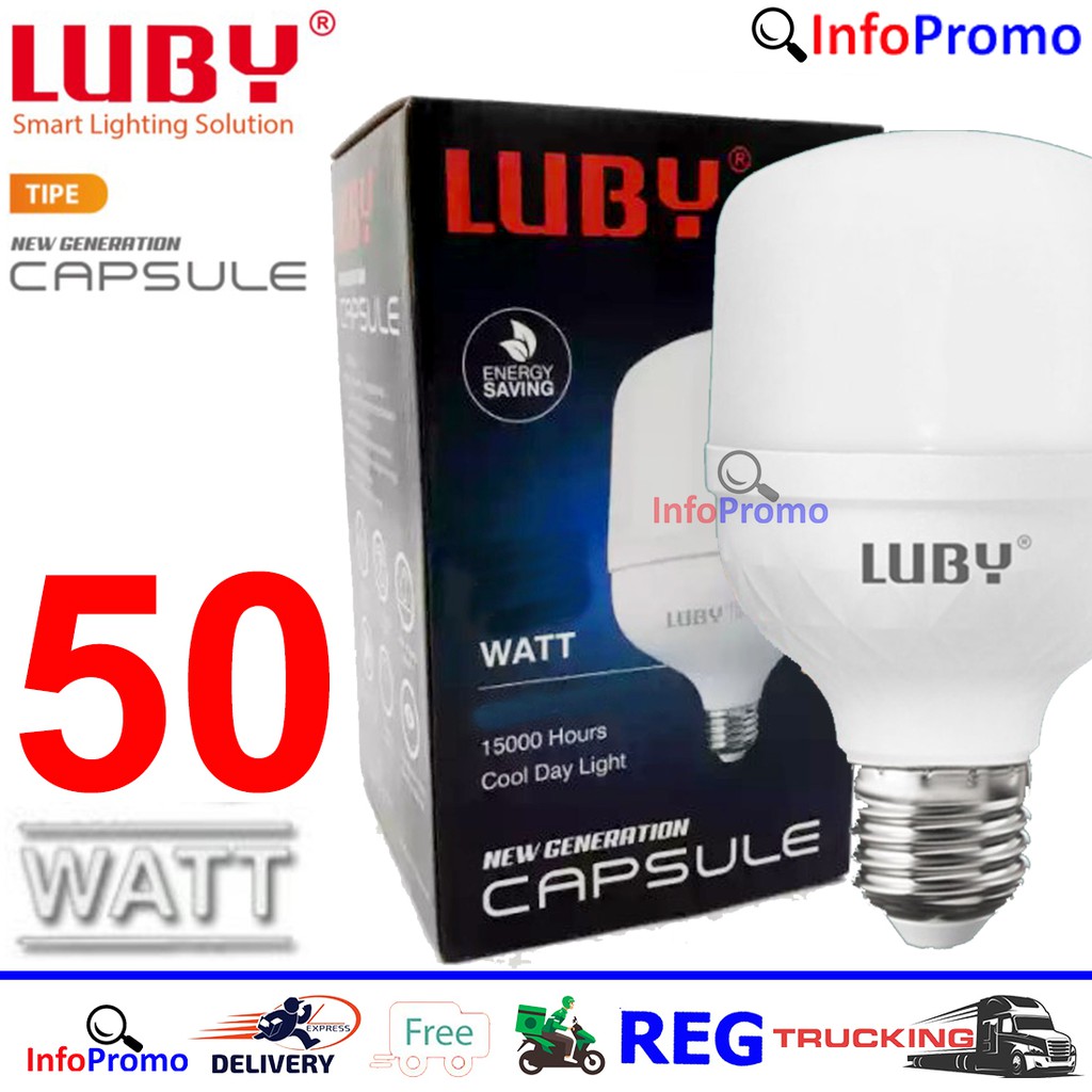 Jual Bohlam Lampu Led 50 Watt Luby New Generation Capsule Cahaya Putih Sni Original Shopee 9829