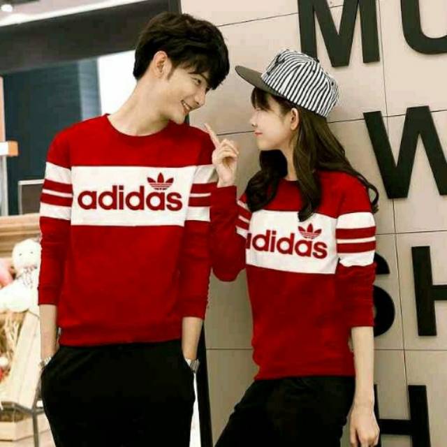 Jual Couple Sweater Adidas Merah Shopee Indonesia