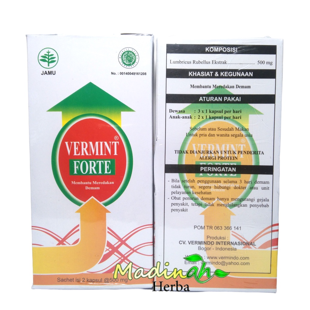 Jual Vermint Forte sachet isi 2 kapsul @500 mg | Shopee Indonesia