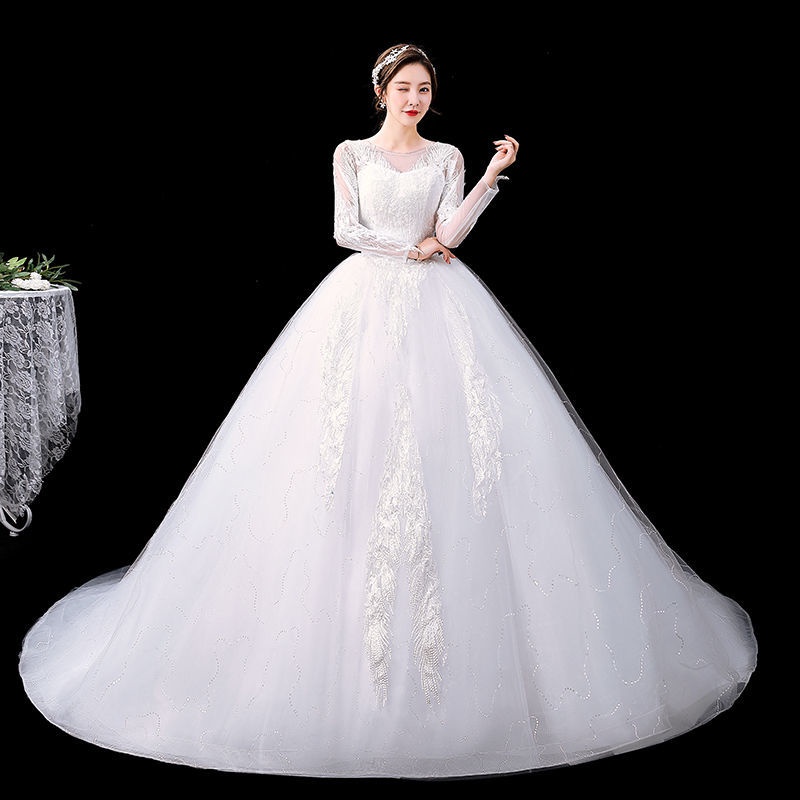 Jual Gaun Pengantin Renda Lengan Pendek Putih Korea Sederhana Gaun ...