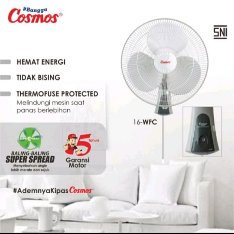 Jual Cosmos 16WFC Wall Fan 16 inch Kipas Angin Dinding 16-WFC Garansi ...