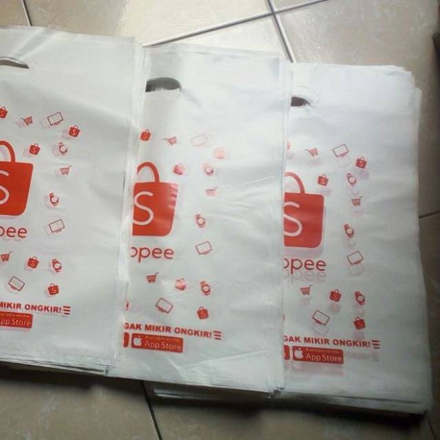 Jual Shopee Plastik Kemasan Bungkus Paket Ukuran 25 X 35 Warna Putih Bahan Tebal Shopee Indonesia 0795