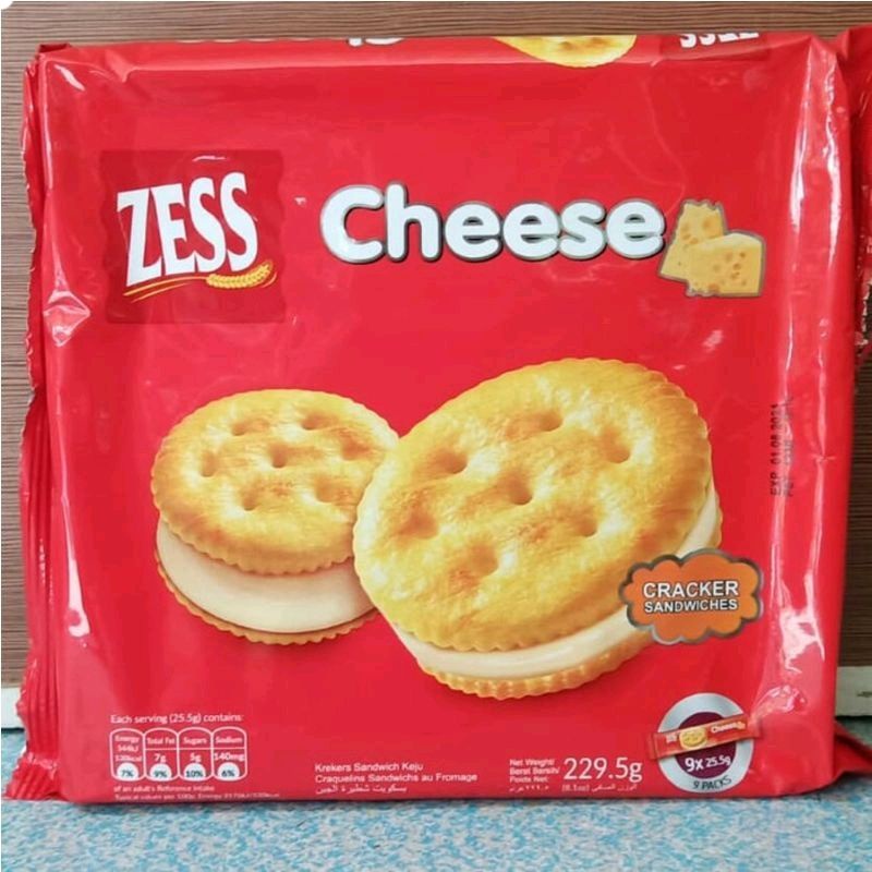 Jual Zess Cracker Sandwich Cheese/Peanut Butter Malaysia HALAL BPOM ML