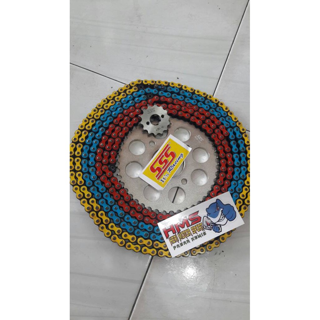 Jual Gir Set SSS Smash, Shogun125, Shogun sp Rantai Osaki 428 128L ...