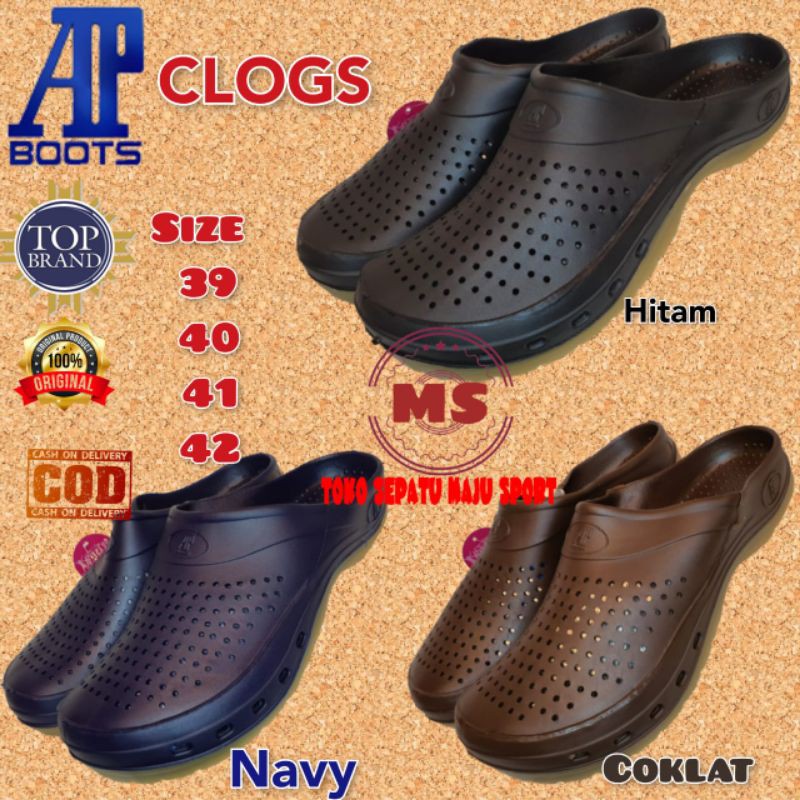 Jual SENDAL SEPATU AP CLOGS / SENDAL KARET PRIA ORIGINAL | Shopee Indonesia
