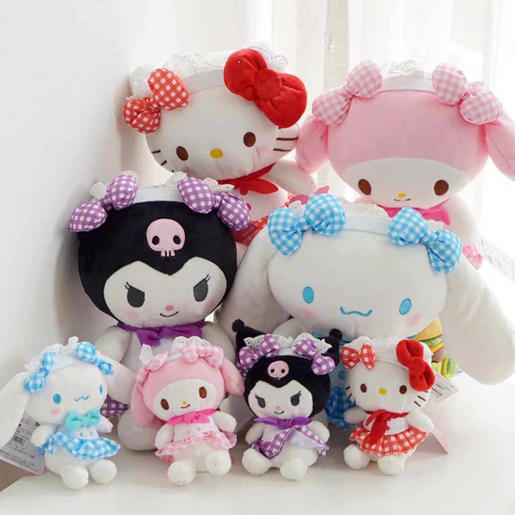 Jual 10/22cm Kawaii Hello Kitty Stuffed Plush Toys Colorful Sanrio KT ...