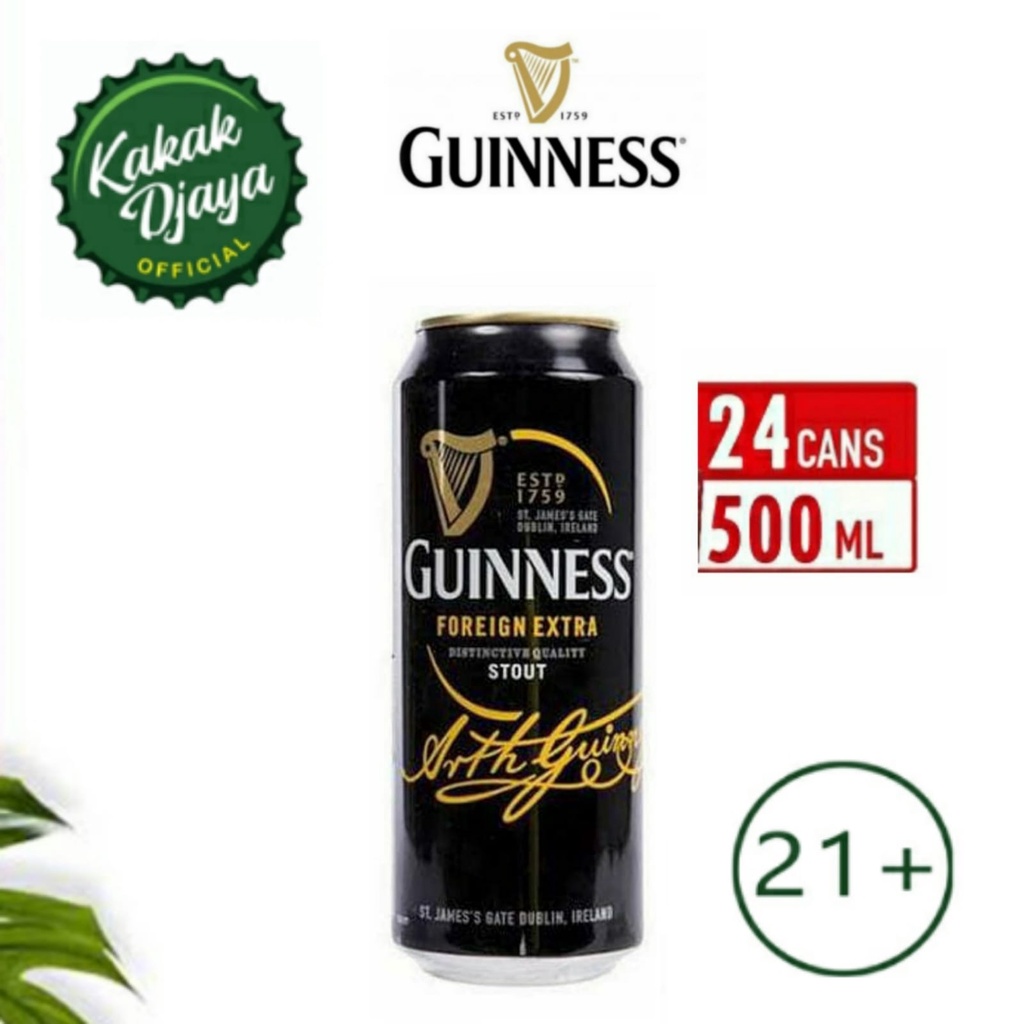 Jual Bir Guinness Beer Guinness Foreign Extra Stout Beer Hitam 500 24 Can Guinness Shopee 