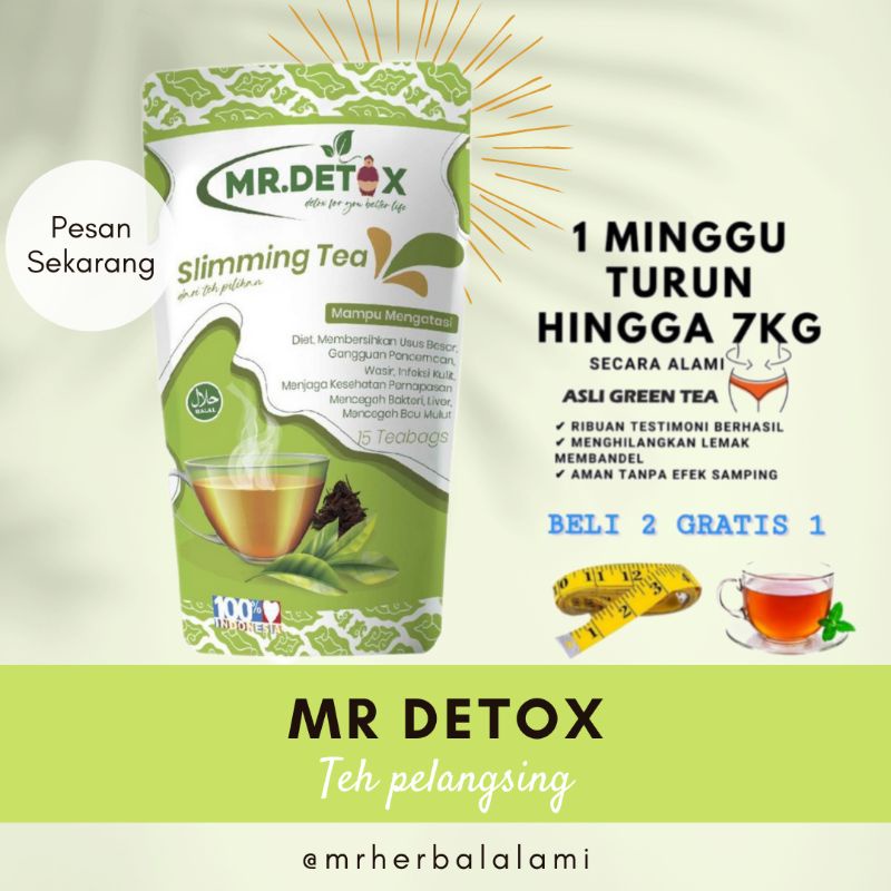 Jual Mr Detox Teh Pelangsing Badan Obat Diet Herbal Slimming Tea 15 Teabags Shopee Indonesia