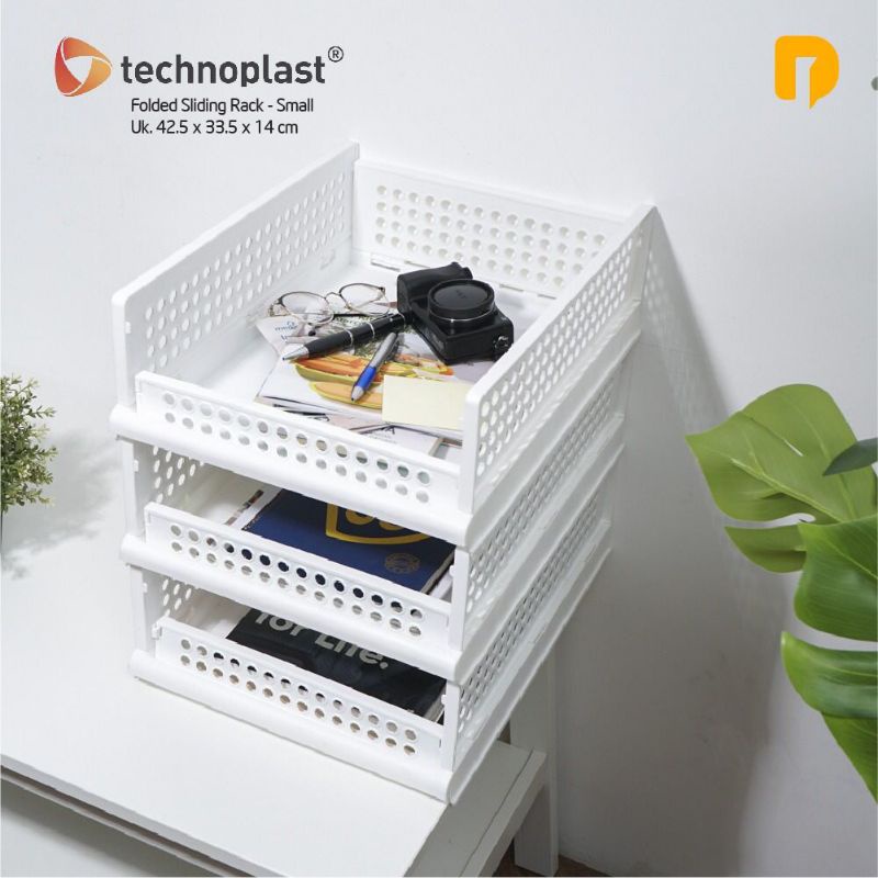 Jual Folded Rack Rak Susun Lipat Putih Box Organizer Sliding White ...
