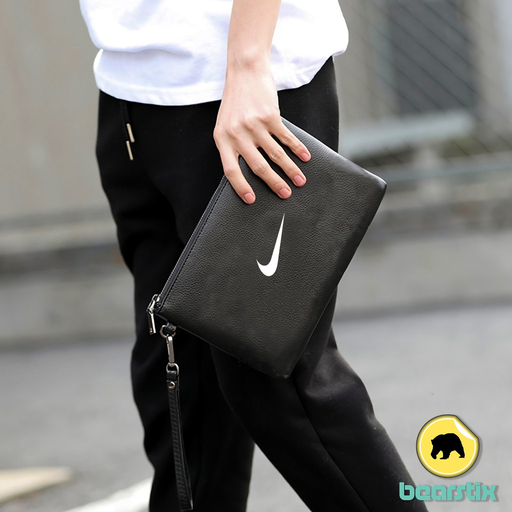 Bearstix Tas Tangan Pria Clutch Handbag NIKE Dompet Kulit Pouch Cowok Fashion OOTD