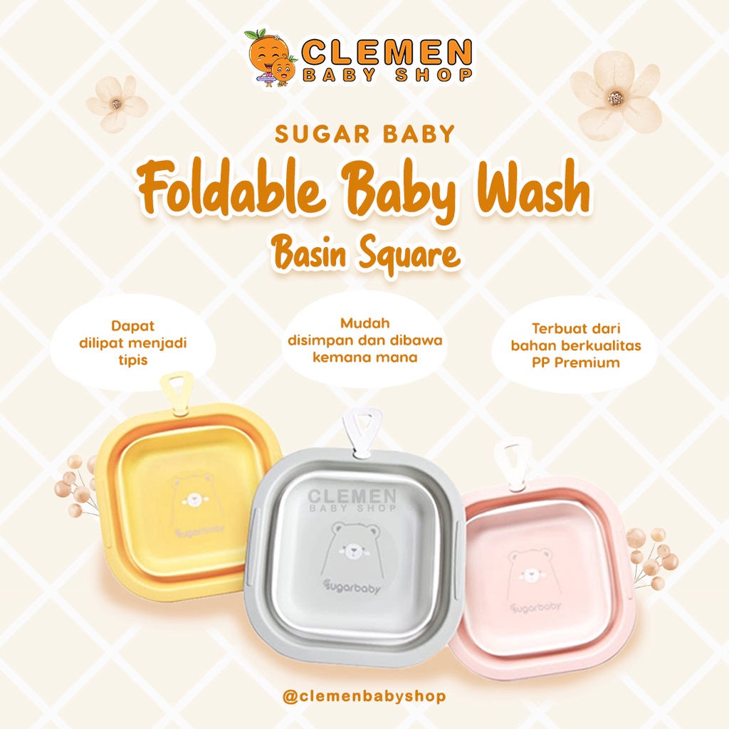 Jual Sugarbaby Foldable Baby Wash Basin Square (Baskom Lipat Bayi