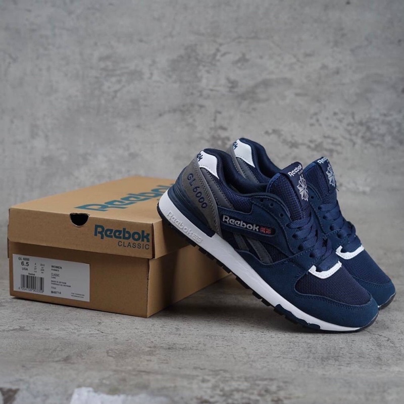 Jual Sepatu Reebok GL6000 Navy Grey White BNIB | Shopee Indonesia