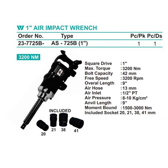 Air impact clearance 1 inch