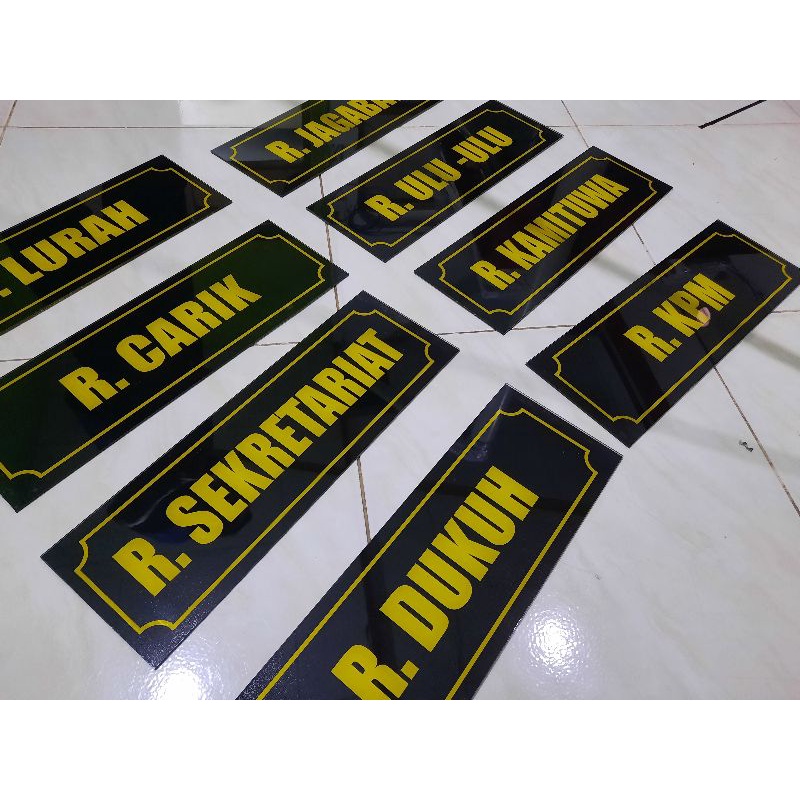 Jual 8 Pilihan Papan Nama Ruang Kalurahan Akrilik Dan Sticker Custom