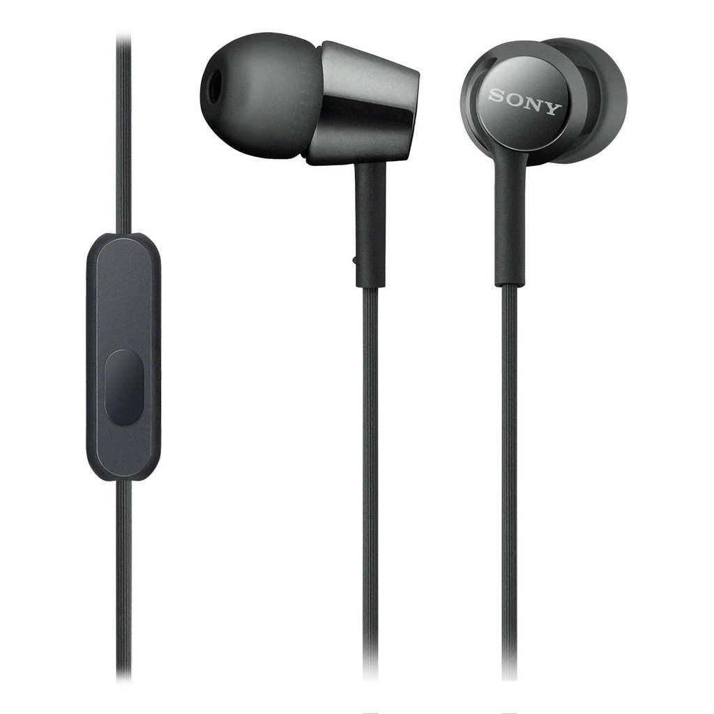 Earphone Sony MDR-EX155AP Handsfree Mass Model In-Ear - Black SONY Headset Headphone Original