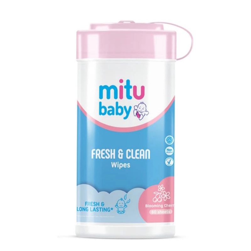 Jual MITU Baby Wipes Bottle 60s - Pink | Shopee Indonesia
