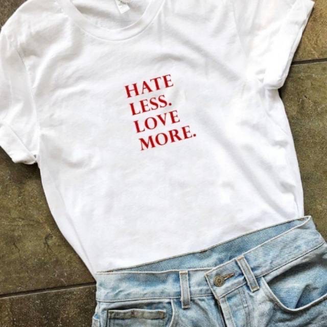 love more hate less shirt