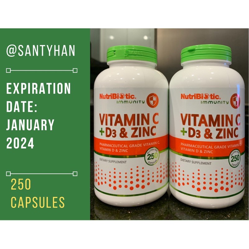 Jual Nutribiotic Immunity Vitamin C + D3 + Zinc 100 250 capsules Shopee Indonesia