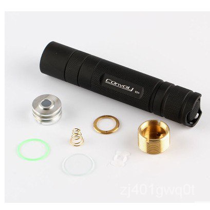 Jual W3LR Convoy S2+ Black Flashlight Host DIY LED Flashlight Shell ...
