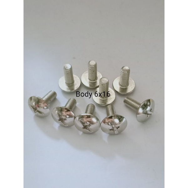 Jual Baut Body Motor Buat 10/ 6mm X 16mm Nekel (5pcs) | Shopee Indonesia