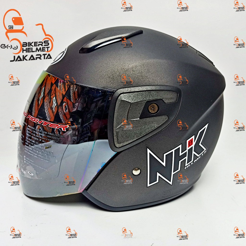 Jual NHK HELM R7 SOLID GUN METAL DOFF HALF FACE | Shopee Indonesia