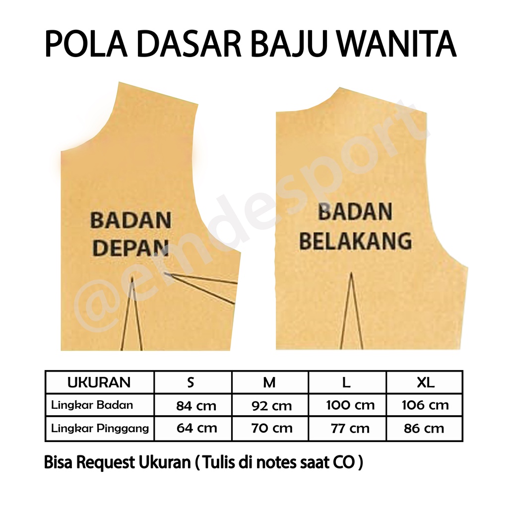 Jual Pola Dasar Pola Instan Baju Wanita Dewasa (Pola Dasar) | Shopee ...