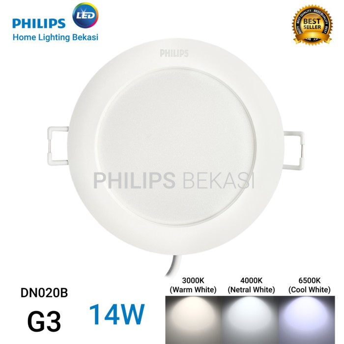 Jual LAMPU DOWNLIGHT LED PHILIPS DN020B G3 14 WATT 6 INCH - PUTIH ...