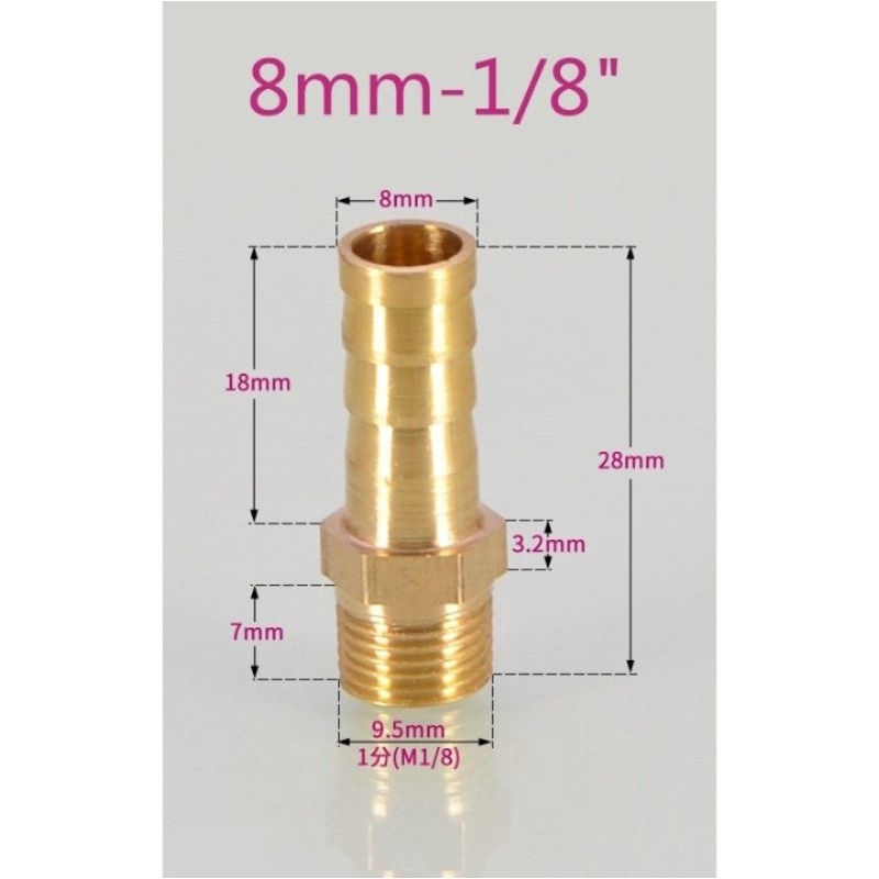 Jual Neppel Pipe Hose Neppel Selang Brass Pipe Fitting 6mm - 8mm Hose ...