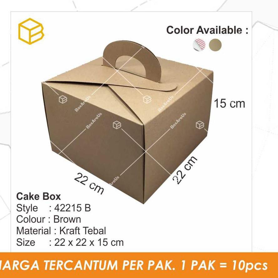 Jual Terlaris Packaging Dus Kotak Kemasan Box Kue T Gable Cake Box Brown 10 Pcs Best 7726