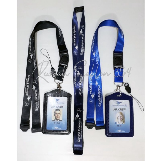 Jual GARUDA INDONESIA lanyard AIRBUS gantungan name tag id card kartu