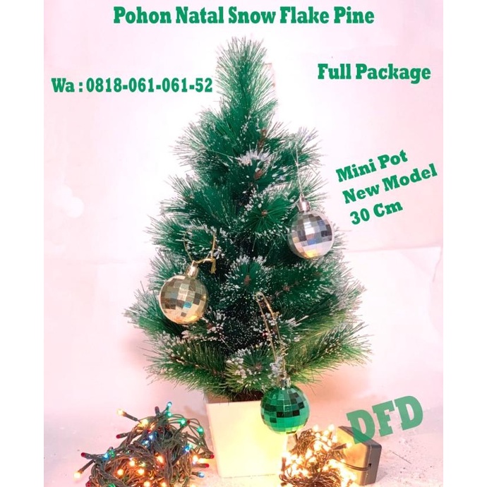 Jual Pohon Natal Mini Pot Cm Full Package Snow Flake Pine Tree Shopee Indonesia