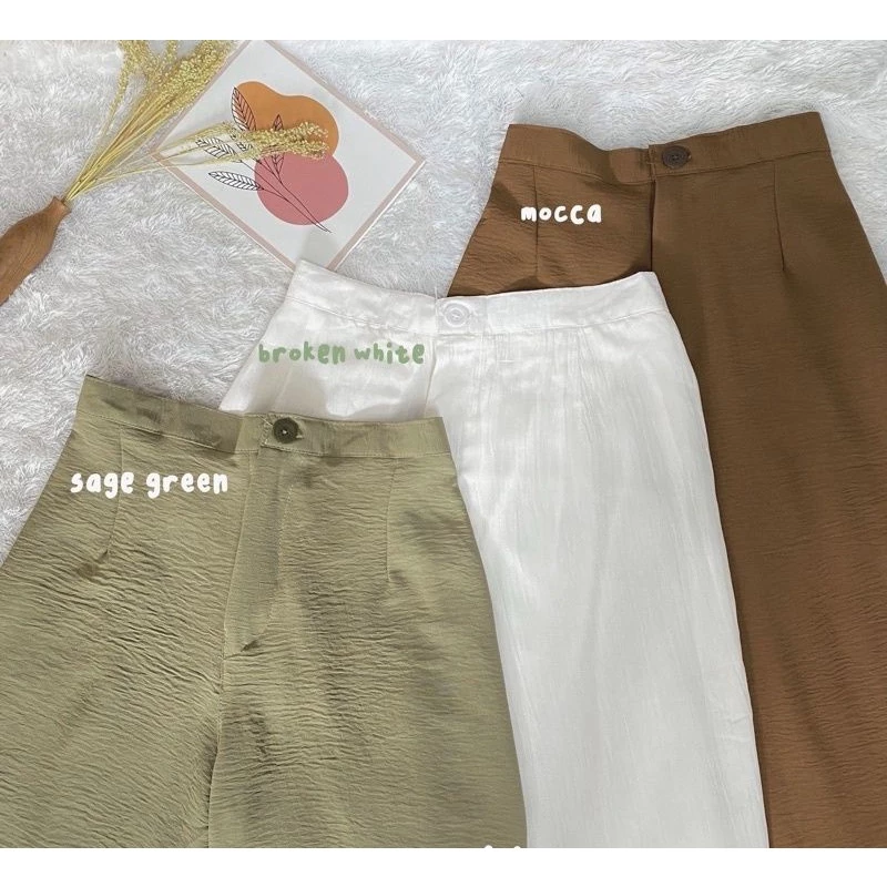 Kulot Crinkle Highwaist Premium Kancing Resleting