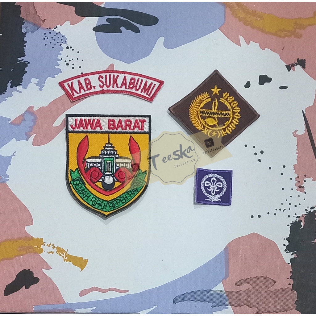 Jual Set Atribut Seragam Pramuka Logo Tunas Kelapa dan Wosm, Logo Kwartir Daerah ( Kwarda ) Jawa